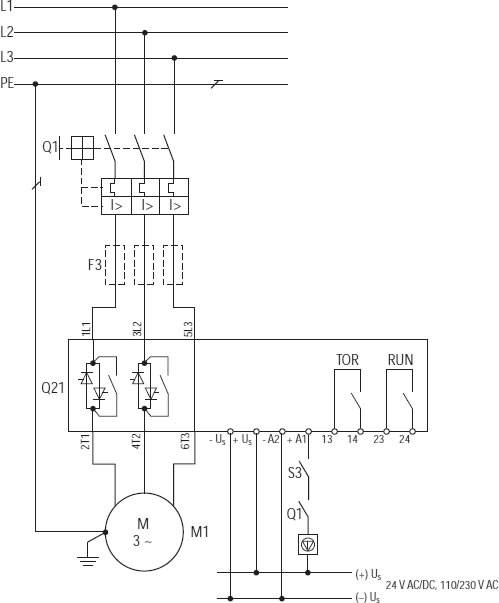 schemat SOFTSTART DS7-340SX012N0-N 5,5kW 400V